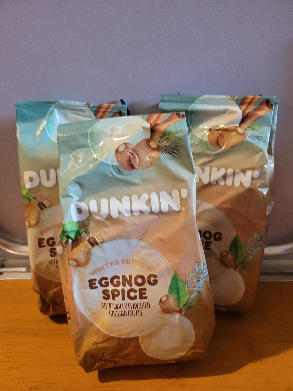 Eggnog Spice Ground Coffee - Winter Edition (Tan & Light Blue)